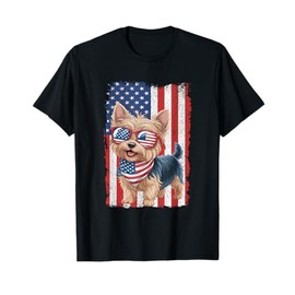 Yorkshire Terrier 4th of July Dog Patriotic USA Flag Yorkie Men Women T-Shirt
