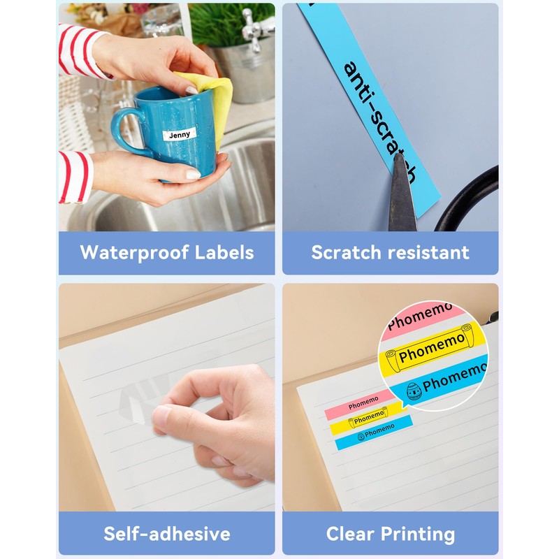 Phomemo Transparent Labels for D30/Q30S/Q31 Label Printers, Compatible with Colorwing