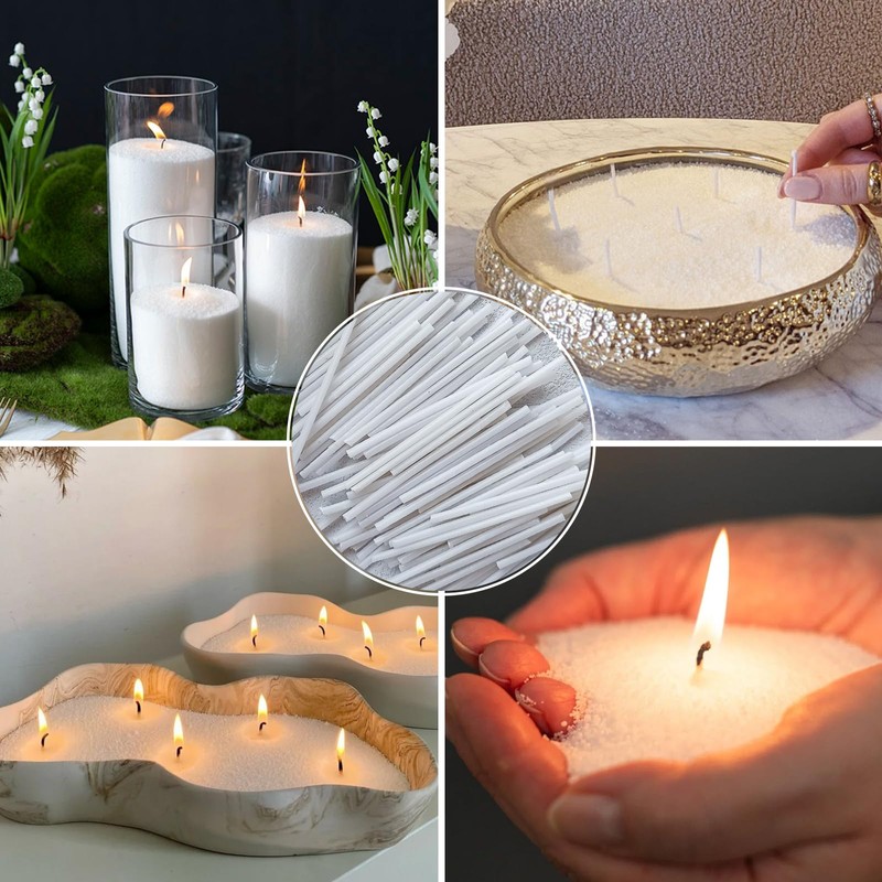 500-Pack Pearled Candle Cotton Wicks for Sand Candles Making -