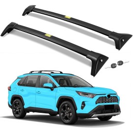 220lbs Lockable for Toyota RAV4 2019-2025 Roof Rack Rail Cross Bar Luggage Black
