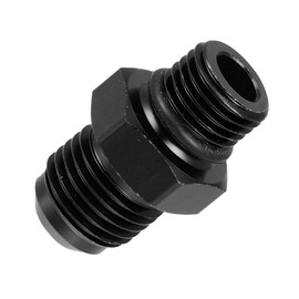 MACHSWON 2pcs 6AN Male to M12 x 1.25mm Thread Tube Hardline Fuel Line Adapter Oil Gas Pipe Fitting Adapter Aluminum Straight Black