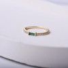 espere Dainty Minimal Emerald Baguette Ring | 18K Gold Plated