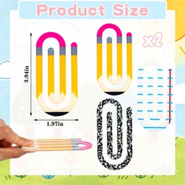 6 Pcs Jumbo Paper Clips, 4 x 2 Inch Acrylic Large Cute Paperclips, Fun Big Paperclip, Teacher Appreciation Gifts, End of Year Teacher Gifts