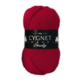 Cygnet Chunky Knitting Yarn/Wool - 100g Chunky Knit Ball (Red - 167)
