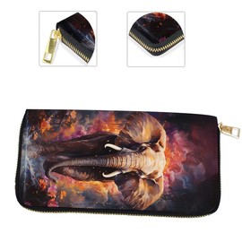 DHEEBFWE RFID Blocking Wristlet Wallet for Women & Teen Girls-Large Capacity Leather Phone Clutch with Removable Strap,Travel Purse & Credit Card Holder,Graffiti Elephant