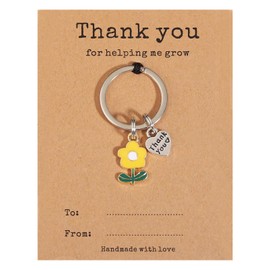 Miss Pink Teacher Appreciation Gifts for Women, Teacher Keychain Teacher Christmas Gifts End of Year Thank You for Helping Me Grow Gift for Daycare Math Music Teacher Funny Best Teacher Gift (Y)