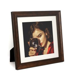 YUNDINGJI 10x10 Mat 8x8 Bronze Photo Frames-Organic Glass Black Velvet Back Panel for Family,Wedding,Festival,Art,Wall,Tabletop,Decoration and Display.