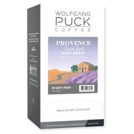 Wolfgang Puck Coffee, Provence French Roast, 9.5 Gram Soft Pods, 18 Count (Pack of 1)