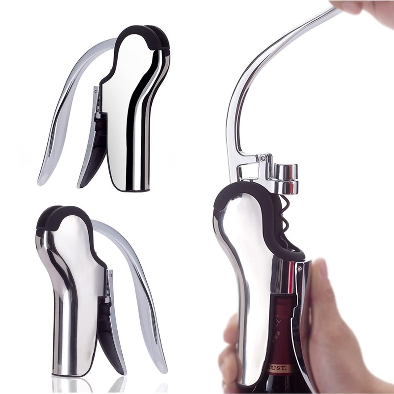 KAYCROWN Stainless Steel Wine Bottle Opener, Vertical Lever Corkscrew with