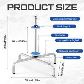 Blulu 15.75 Inch Bubble Foam Wrap Roll Dispenser, Manual Tabletop Bubble Cushion, U-Shaped Metal Frame Foam Wrap Holder for Packing, Moving and Shipping