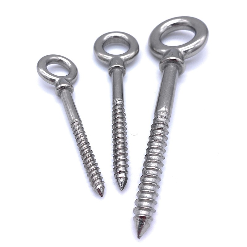 Pack of 2 Eye Bolts with Wood Thread, Diameter 8