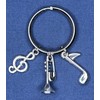 Woodstar Saxophone Guitar Horn Keychain Musical Instrument Brass Band Music