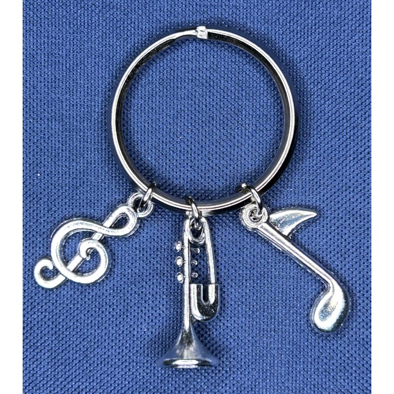 Woodstar Saxophone Guitar Horn Keychain Musical Instrument Brass Band Music