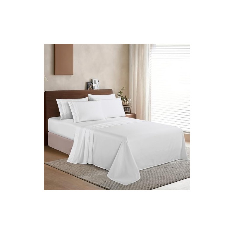 BESPOLITAN INC. 1200 Thread Count 4pc King Size Egyptian Bed