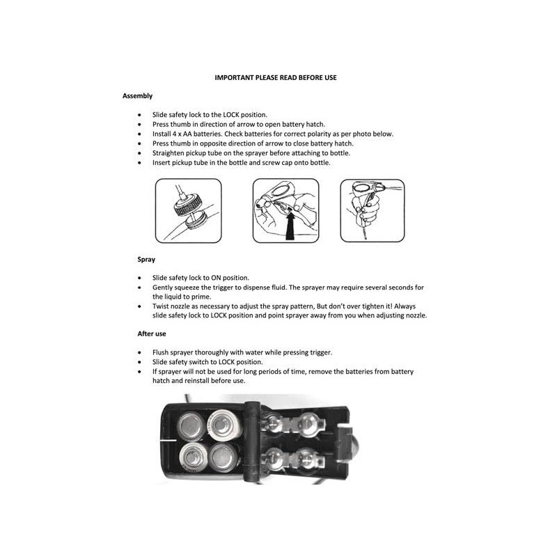 protectME Battery Sprayer for Use with Premium Fabric Protector and