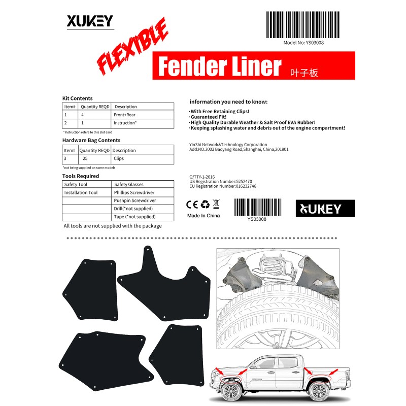 XUKEY Splash Shield For Toyota Tundra 2007-2020 Apron Seal Mud