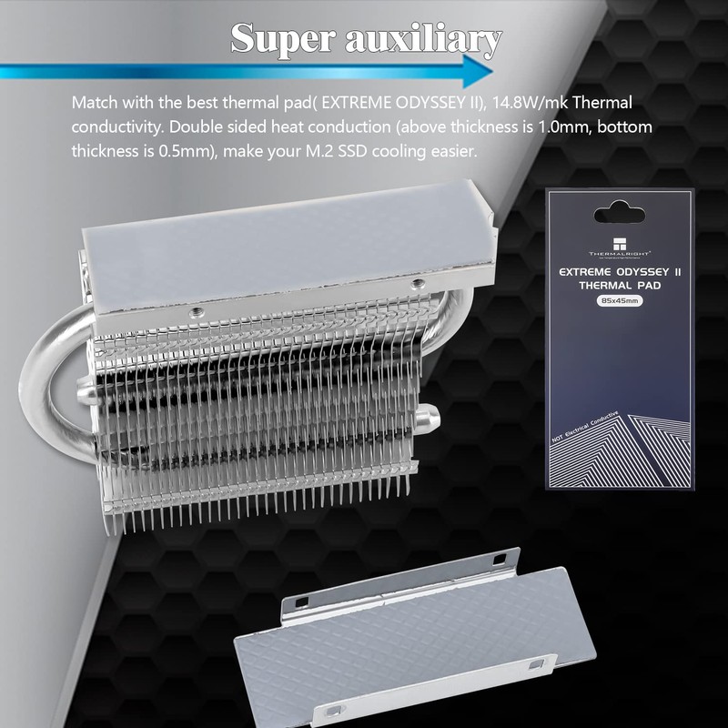 Thermalright HR09 2280 PRO SSD Heatsink Cooler, Double-Sided Heat Sink