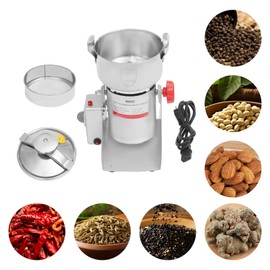 DYNAMI 800g/1.8lbs Electric Grain Mill Grinder 3500W,304 Stainless Steel High-speed Spice Herb Mill,180° Swingable Commercial Powder Machine,fit Corn Rice Wheat Peppers Coffee Beans (800g/1.8lbs)