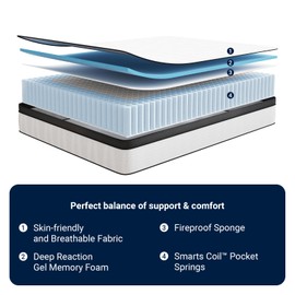 Avenco Queen Mattress, 10 Inch Medium Firm Queen Size Mattress in a Box, Hybrid Mattresses with Smarts™ Coil Pocket Springs for Motion Isolation, Strong Edge Support, CertiPUR-US Certified