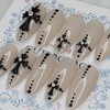 Champagne Cross Handmade Nail Tips - Oval XL / 샴페인