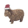 Lesser & Pavey Christmas Highland Cow Figurine with Santa Hat