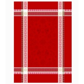 Mierco European Linens, "Holiday Red" Jacquard Kitchen / Tea Towel, 100% Cotton