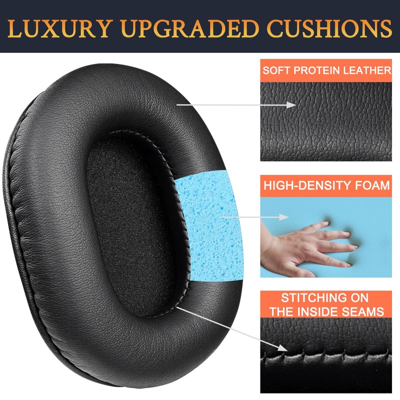 SOULWIT Replacement Ear Pads for M-Audio HDH40 Headphones, Soft Protein