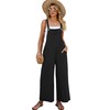 Flygo Overalls for Women Cotton Linen Bib Overalls Loose Fit