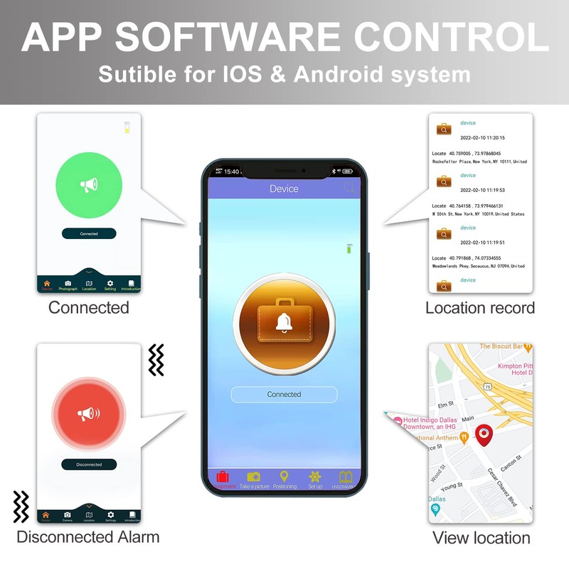 Smart Wallets Anti-Lost Tracker Bifold Genuine Leather Short Soft Men