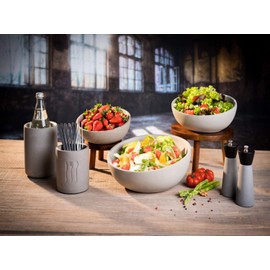 APS Buffetständer, Buffettisch aus Akazienholz, Buffethocker, Ø 15 cm, 10 cm Höhe