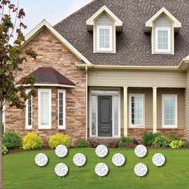 Big Dot of Happiness Disco Ball - Lawn Decorations - Outdoor Groovy Hippie Party Yard Decorations - 10 Piece