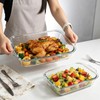 6-Piece Extra-Deep Glass Baking Dish Set with Lids, Rectangular Glass
