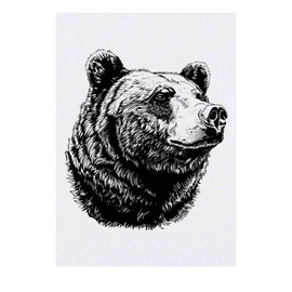 Azeeda 'Bärenportrait' Temporäres Tattoo - Hautfreundlicher & Ungiftiger Abziehbild · Wasserfest (TO00070887)