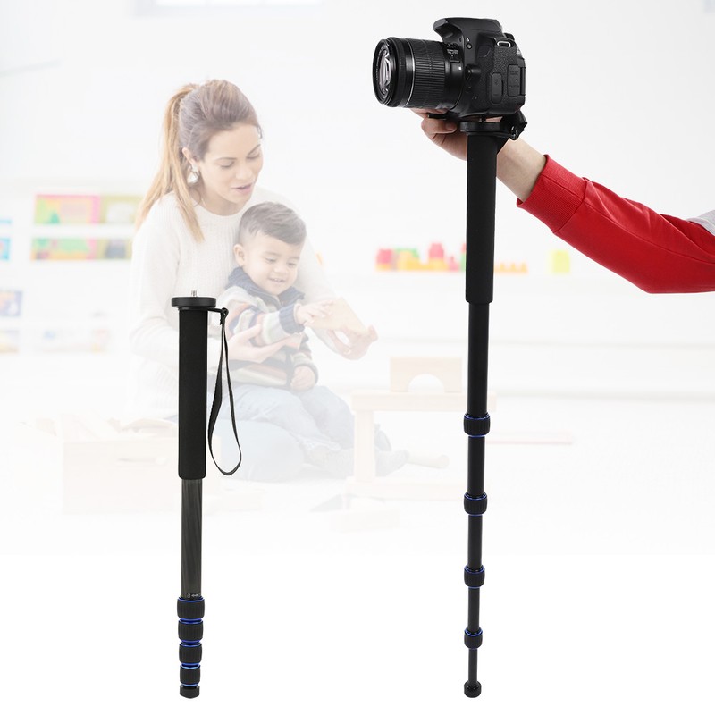 C-222 Carbon Fiber Portable Outdoor Telescopic Monopod Tripod Mountaineering Cane