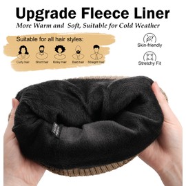 Wmcaps Winter Men Women Fleece Lined Beanie Knitted Hats, Soft Thermal Stocking Skull Caps for Cold Weather, Fashion Headwear for Outdoor (Brown)