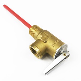 LECLOC RV Water Heater Temperature and Pressure Relief Valve, 210°F 150 psi, Thickened Brass Safety Relief Valve for Hot Water Heaters and Tanks, with Extended Epoxy-Coated Probe, 1/2" NPT Thread