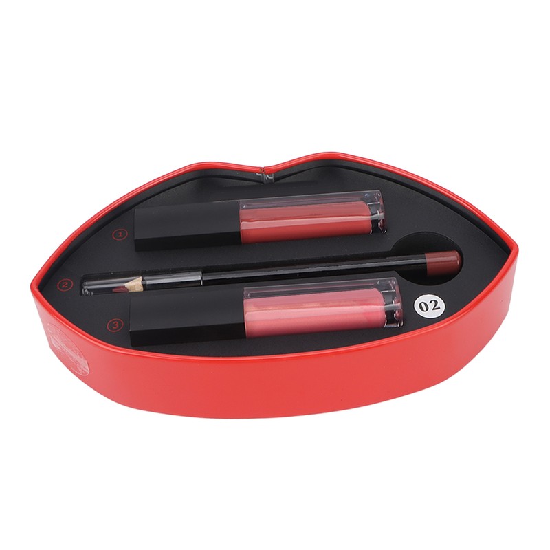 Lip Gloss Set Matte Glitter Liquid Lipstick Lip Liner Long
