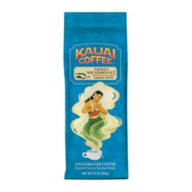 Kauai Coffee Kauai Hawaiian Ground Coffee, Vanilla Macadamia Nut Flavor - Gourmet Arabica Coffee From Hawaii's Largest Grower, Smooth, Delicious Flavor and Amazing Aroma - 10 Ounce