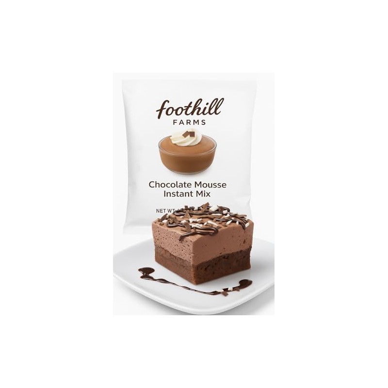 Foothill Farms Chocolate Mousse Instant Mix – 16 oz Pouch,