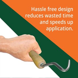 WOLF Manual Bar Tie Twister Tool w/Smooth Rotating Steel Hook & Contoured Wooden Grip Handle, 7" | Rebar Wire Twister | Ambidextrous | Construction