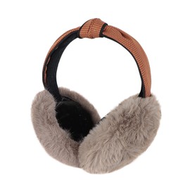 Qchomee Foldable Ear Muffs Women Fashion Headband Winter Warmers Adjustable Furry Earmuffs Covers Wrap Soft Faux Fur Warm Earmuff for Running Walking Outdoor Sports, Brown, One Size