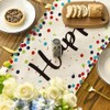 Artoid Mode Dots Happy Birthday Table Runner, Seasonal Kitchen Table