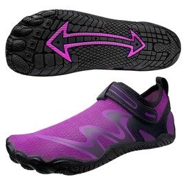 Women Men Water Sport Shoes Barefoot Beach Swim Pool Shoes Quick Dry Aqua Socks Anti-Slip Surf Diving Yoga Shoes, Purple, 41