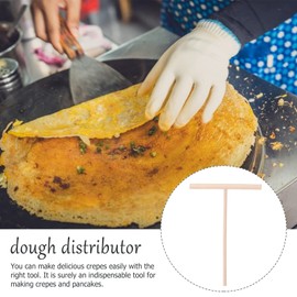 Hemoton Nonstick Cookware 2pcs T Shape Crepe Maker Pancake Wooden Spreader Stick, Wooden Crepe Tools, Crepe Maker Accessories, Crepe Spreaders for Making Crepes Turner Spatula