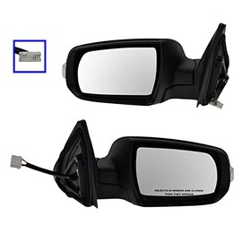 TRQ Driver & Passenger Side Mirror Set with Heat Manual Folding Compatible with 2011-2015 Kia Sorento KI1320146 KI1321146