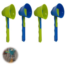 Funnel Protein Powder Scoop, 4Pcs Coffee Scoop with Longer Handle, Green and Blue Measuring Slide Scoops for Powder Coffee Food Kitchen