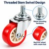 1.5 Inch Red PVC Swivel Caster Wheels – 4PCS Set