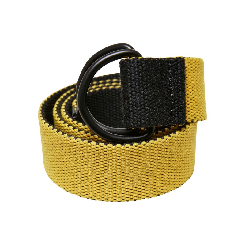 Urban Classics Easy D-Ring Belt Kids 2-Pack, Black/Royal + Black/Yellow,