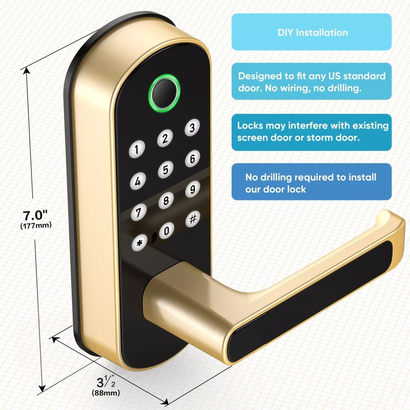 Sifely Keyless-Entry Fingerprint Smart Door Lock: Sifely Digital Electronic Lock