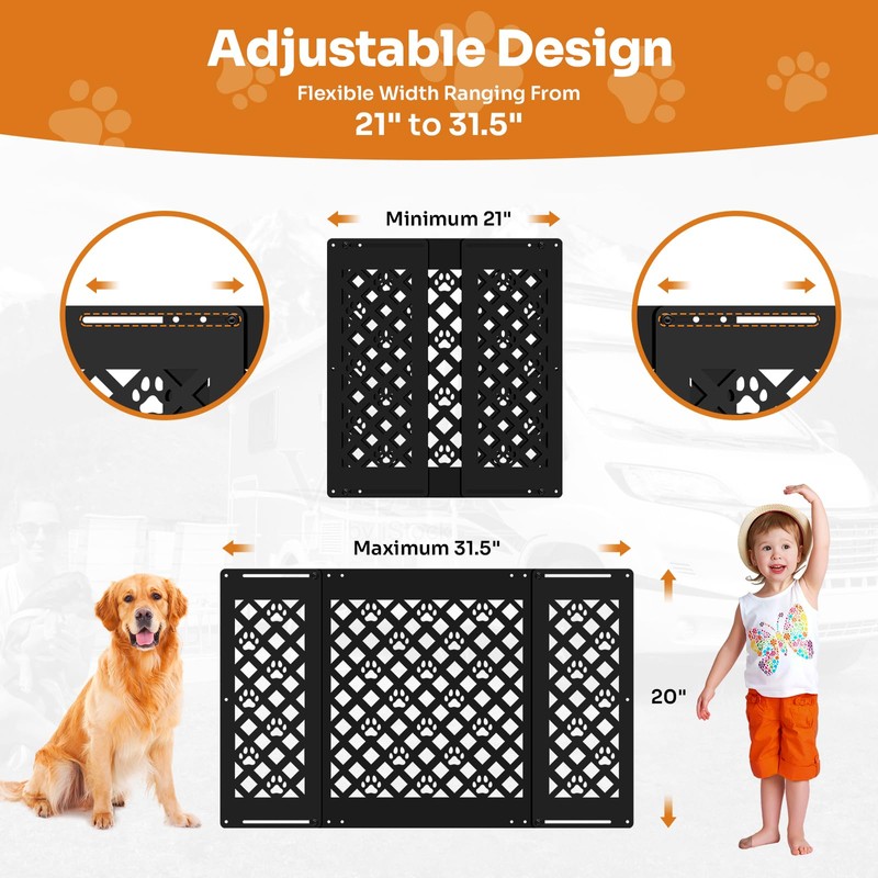 Adjustable RV Screen Door Protector — 21" - 31.5", Aluminum